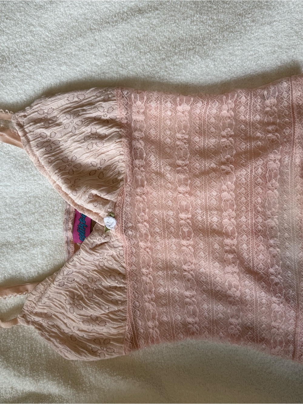Edikted Pink Lace Tank Top